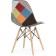 Wooden chair multicolor array of beech/metal/fabric, natural/colored 47x50x84 cm