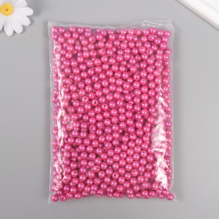 Set of beads "pearls" d 8 mm, 250 gr, raspberry-2