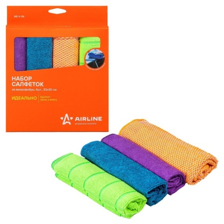 A set of microfiber napkins in a blist 4 pcs, 30*30 cm Airline AB-V-06