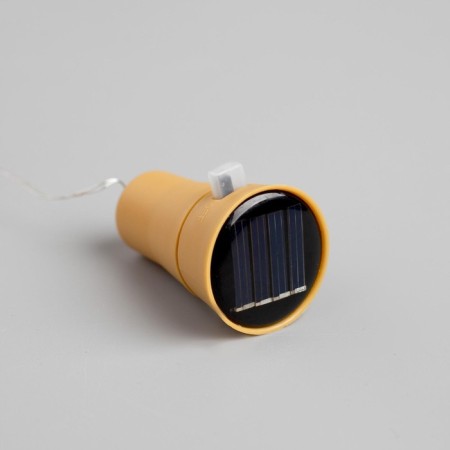 Garland “thread” 2 m dew with a cork, IP44, silver thread, 20 LED, green glow, fixing, solar battery-3