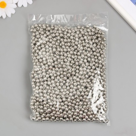 Beads for creativity plastic "silver" d = 0.8 cm set 500 grams-3