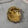 Brooch-Kulon "Hedgehog" Dreamer, white-pink color in black in gold