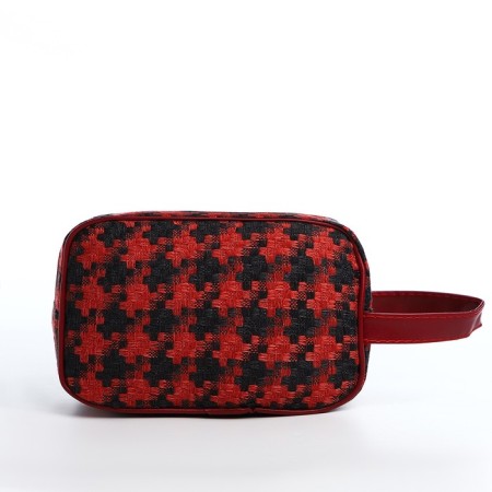 Cosmetic bag with lightning, black/red color-1