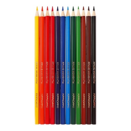 Set of pencils of colored krasin "Bright moments", hexagonal, sharpened, euro suspension, 12 pieces-8