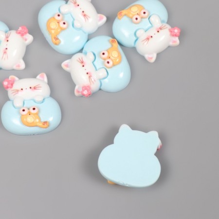 Decor for creativity plastic "Cat in the aquarium" set of 6 pcs 2x2x1 cm-1
