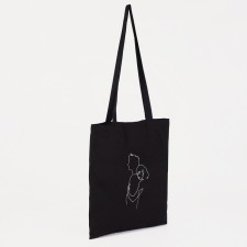 A chopper bag without a zipper, without lining, black color