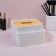 Organizer for storage "Bamboo", with a lid, 3 sections, 16 × 15 × 10 cm, white/brown color