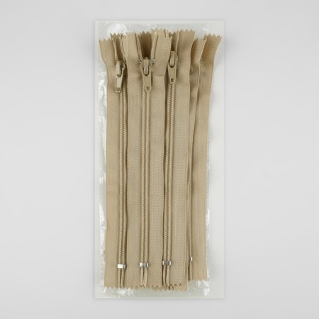 Lightning "Spiral", No. 7, non -proceeding, castle machine, 18 cm, beige color-2