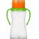 A bottle for feeding, a classic throat, with handles, 250 ml., From 3 months., Green color