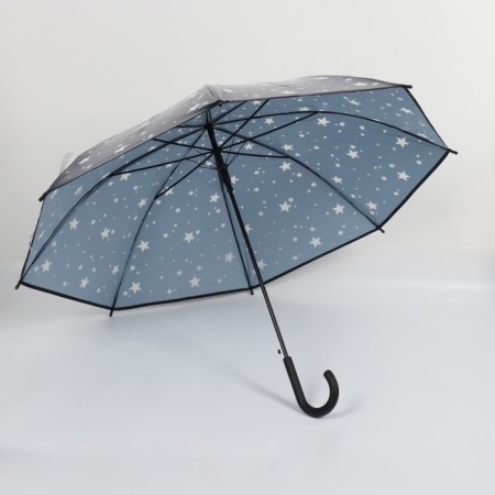 Umbrella - semi -automatic cane "stars", 8 spokes, r = 54 cm, the color is dark - blue-2