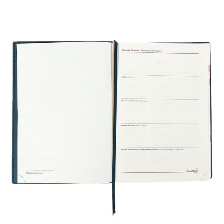Dated 2025 diary, Escalada, A5+ 176 sheets, integral cover, artificial leather, foil embroidery, lies, block 80 g/m2, green block-6