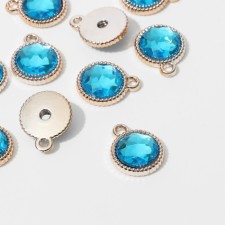 Circle-suspension “Circle” Circle 2 × 1.6 × 0.2 cm, (set 10 pcs.), Blue color in gold