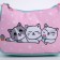Children's bag for a girl, textile, “three kittens”, 4 cm x 17 cm x 13 cm