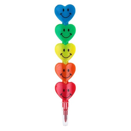 Pencil of wax "hearts" 5 colors-1