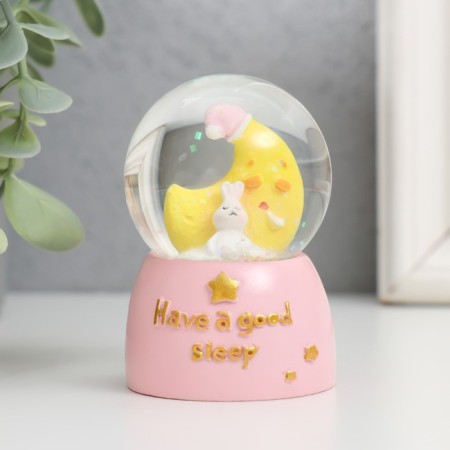 Souvenir Polystone Water Ball Light "Bunny for the month" MIX 4x4x6.7 cm-3