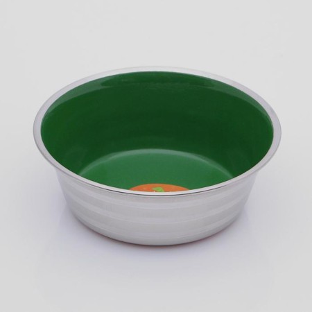The bowl is weighted color, with a silicone base, 300 ml, green