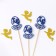 A set of Easter toppers “HB”, 3 pcs., Blue, 14.5 cm, gold angels 4.5 cm