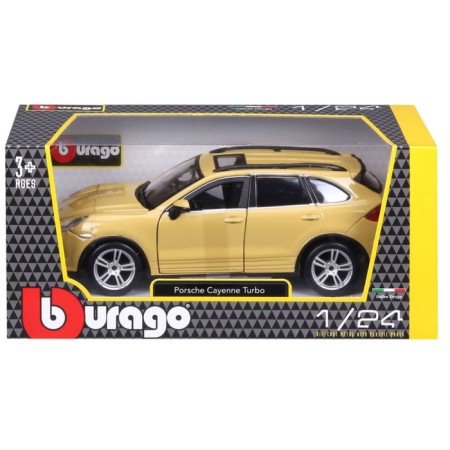 BBURAGO Porsche Cayenne Turbo, Die-Cast, 1:24, opening doors, yellow color.-11