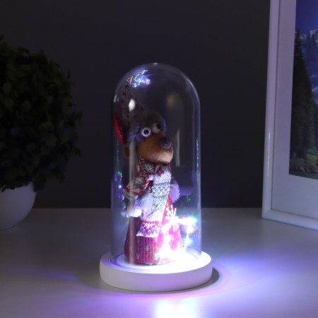 Nightlight “New Year's deer” LED 3HAAA Red 11x11x22.5cm-2