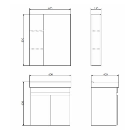 Mirror Comfort Comfort Casserves 60 for the bathroom, sonom's oak color-2