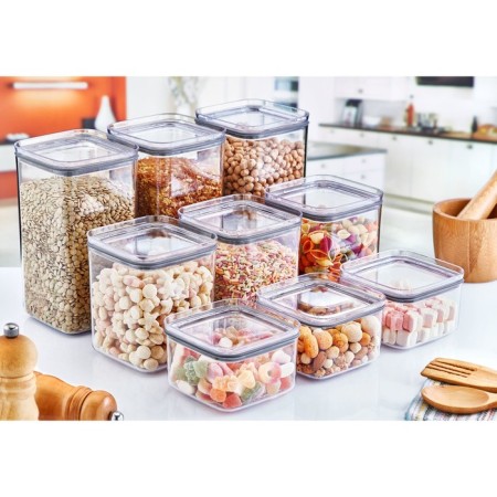 Emhouse storage container, with a lid and silicone seal, square, 2 l-2