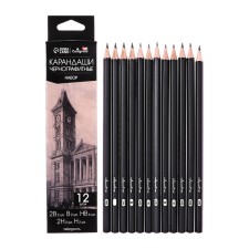 A set of chernographic pencils 12 pieces (2CT-2V, 2CT-B, 4CT-NV, 2ST-N 2NT)