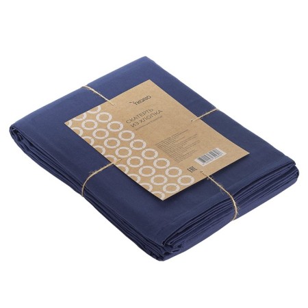 Cotton tablecloth dark blue in color Essential, size 170x250 cm-5