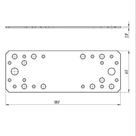 Fasten plate, 180 x 65 x 2 mm, GOTs-2