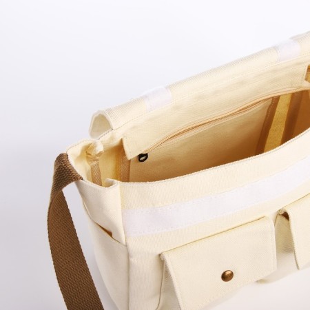 Youth bag with zipper, milk color-5