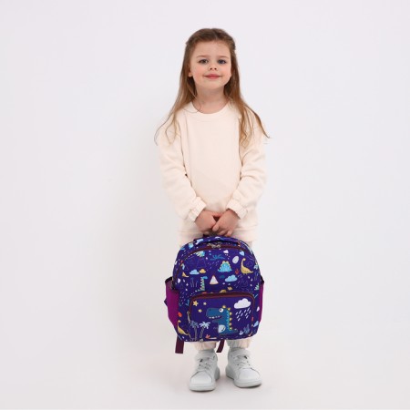 Baby backpack on lightning, 3 outer pockets, purple color-3