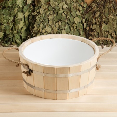 Wooden pelvis, 15l, with a plastic insert-4