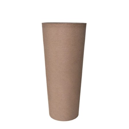 High pots with drainage liner, 52l cappuccino 36.1x36.1x80cm