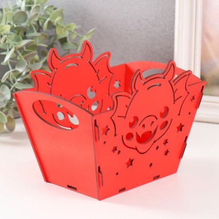 Basket-chip "Dragon Muzzle" red 18x12x14.5 cm (set of 5 parts)