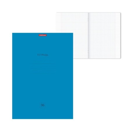 A4 notebook, 96 sheets in the cage on the grade of Erichkrause Neon "Classic", cover coated cardboard, offset unit, whiteness 100%, blue