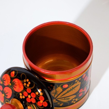 Tub, medium, 9 × 14 cm, Khokhloma, mix-6