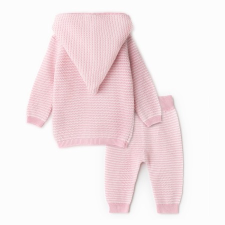 Kit for children (jumper, trousers), pink/white color, height 68 cm-10
