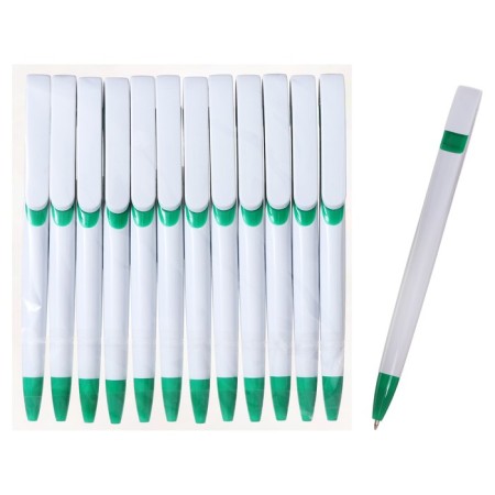 Handle Automatic Ballic Calligrata, 1.0mm, clip 1 x 5cm, under the logo, white body with green, blue rod