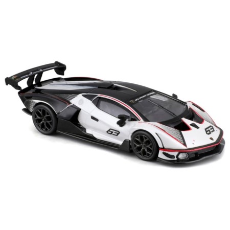 Racing machine BBURAGO LAMBORGHINI Essenza SCV12, DIE-CAST, 1:32, Black and white color-6