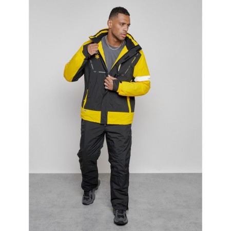 Ski costume male winter, size 48, yellow color-15