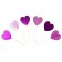 Hearts of heart, set 6 pcs, color mix