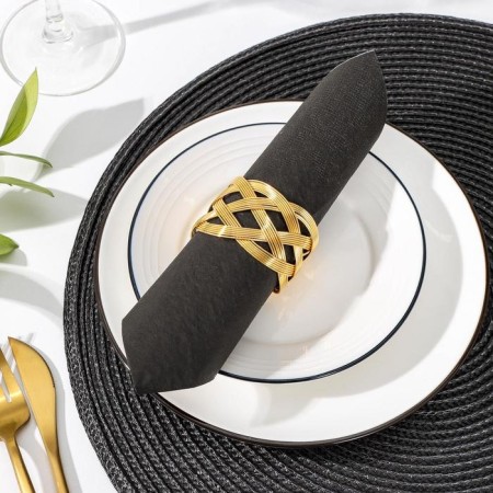 Ring for napkin "Sphere", 3.5 × 4.5 × 5.5 cm, gold color-1