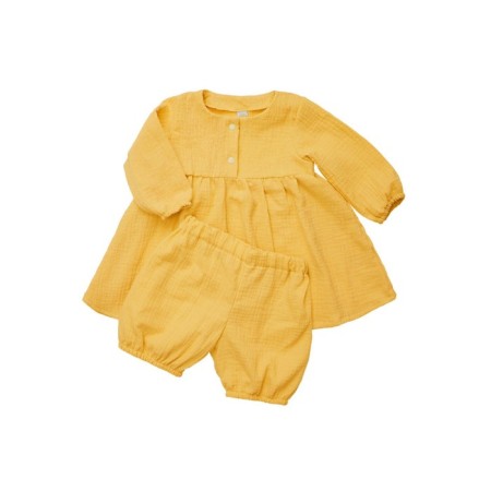 Summer set for a girl, height 98 cm, yellow color-1