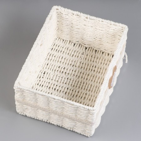 Stelly Paper basket "Serechko", 30x23x15 cm, white-2