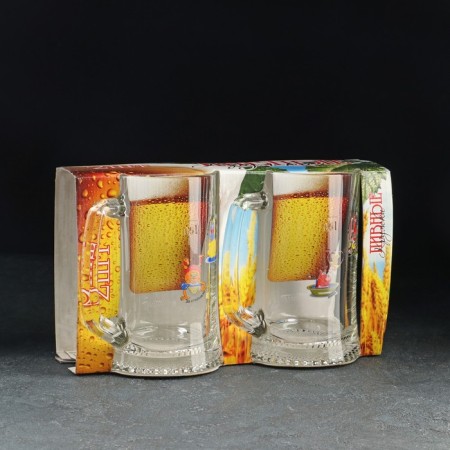 A set of beer mugs "Podkolists", 500 ml, 2 pcs, Mix drawing-4