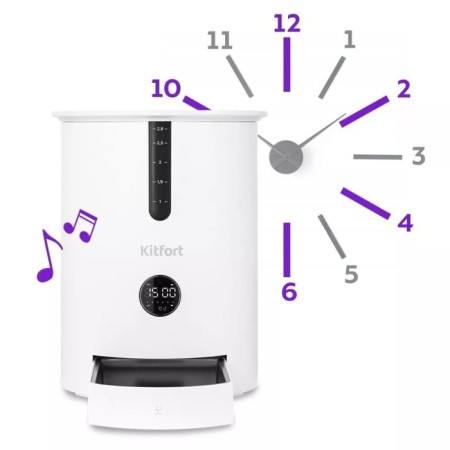 Smart feeder for animals KT-2080, 2.8 l, white-2