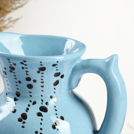 Jug "cottage" 1l / 22.5x13.5cm, blues-3