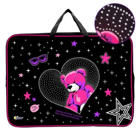 Folder A3 with handles Textile 75 mm 475*345 mm PMD 3-22-4 Girl Bright Bear (braid) foul 72964