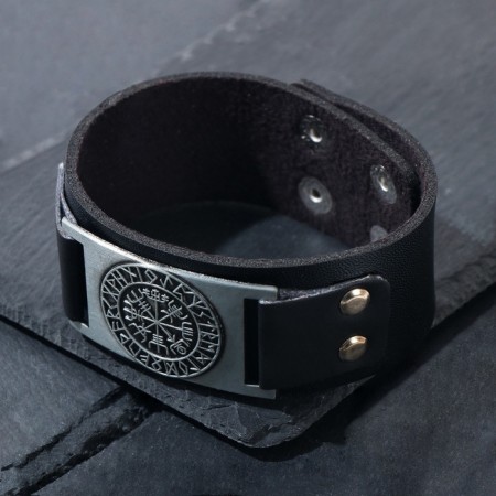 Bracelet-reinforcing "Comfas Viking", black color with black silver, 23 cm-2