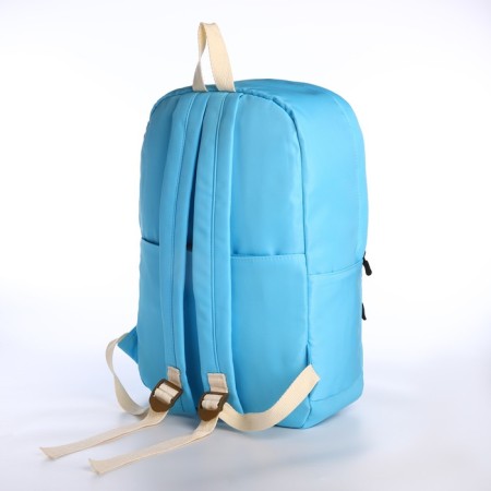 Young backpack from textiles on lightning, 2 pockets, blue color-3