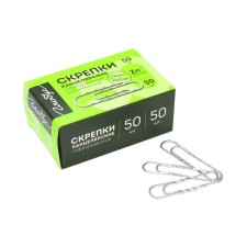 Office clips Globus, 50 pcs., 50 mm, galvanized, corrugated